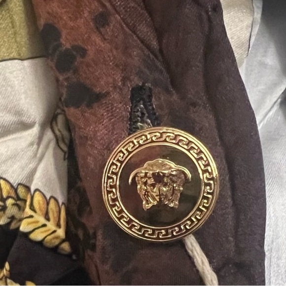 Versace Signature-Prints Patchwork Wrinkle-detail Mini Shirt-dress SZ 44EU/8US - Picture 13 of 16